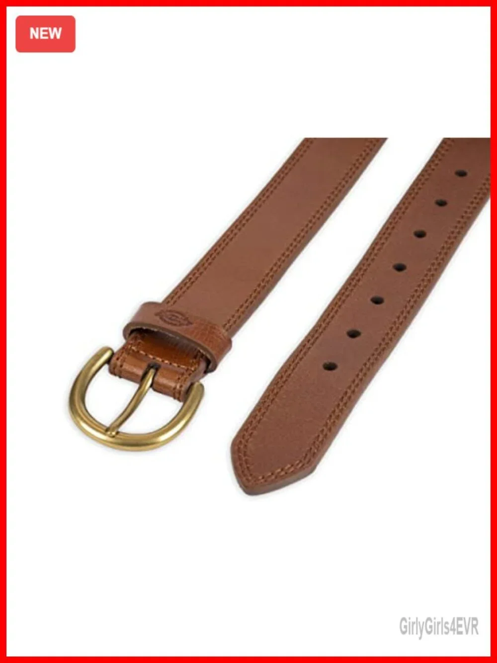 Genuine Leather Belt with Round Harness Buckle